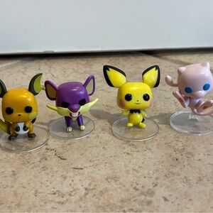 Funko Pokemon Mini Pops Pichu Mew Raichu Rattata Figurine Lot